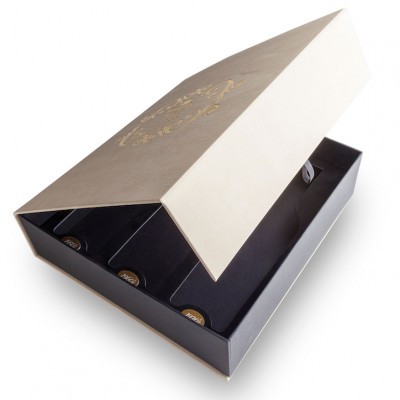 custom foil logo premium spirits magnetic book box