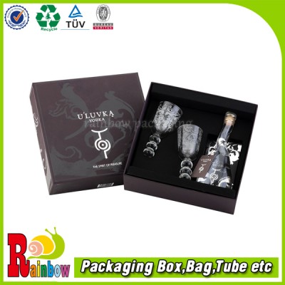 customized vodka miniature gift pack box with black velvet eva tray